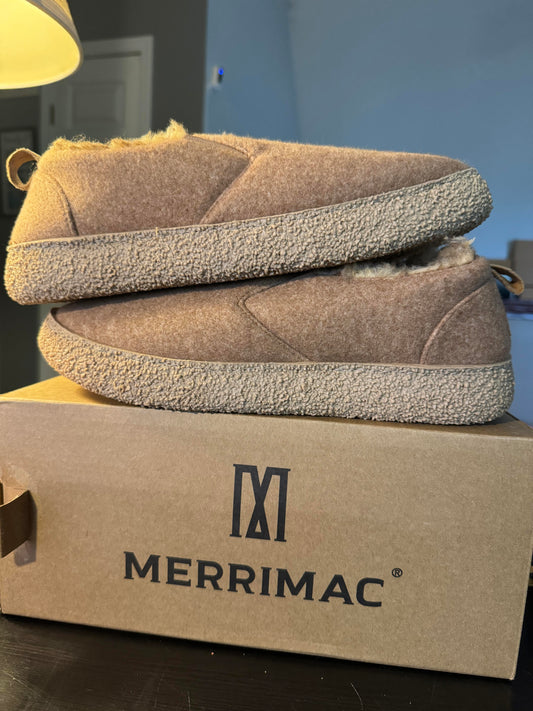 MERRIMAC Women's and Men's Faux Felt Slippers