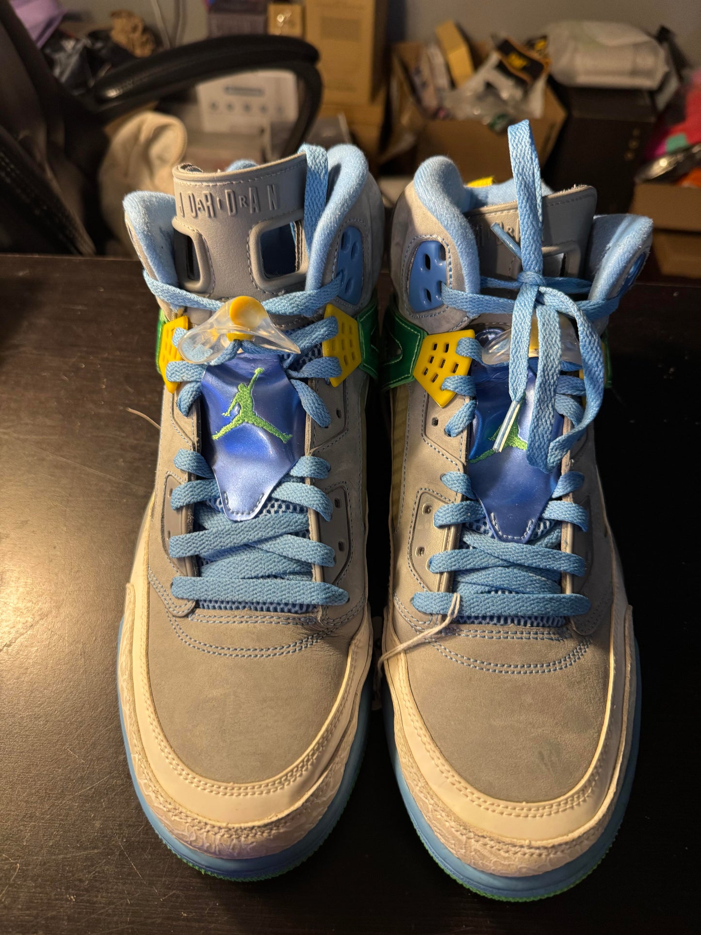NIKE AIR JORDAN SPIZIKE "EASTER" STEALTH-POISON GREEN-BLUE SZ 13 MEN