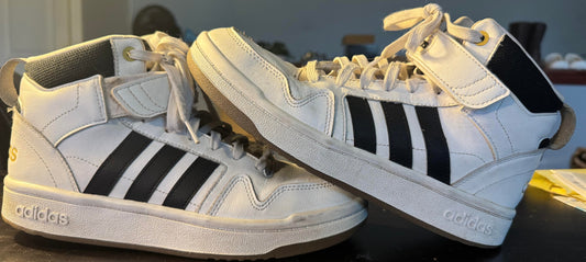 ADIDAS High top strap white sneakers Size 8 Mens - Used