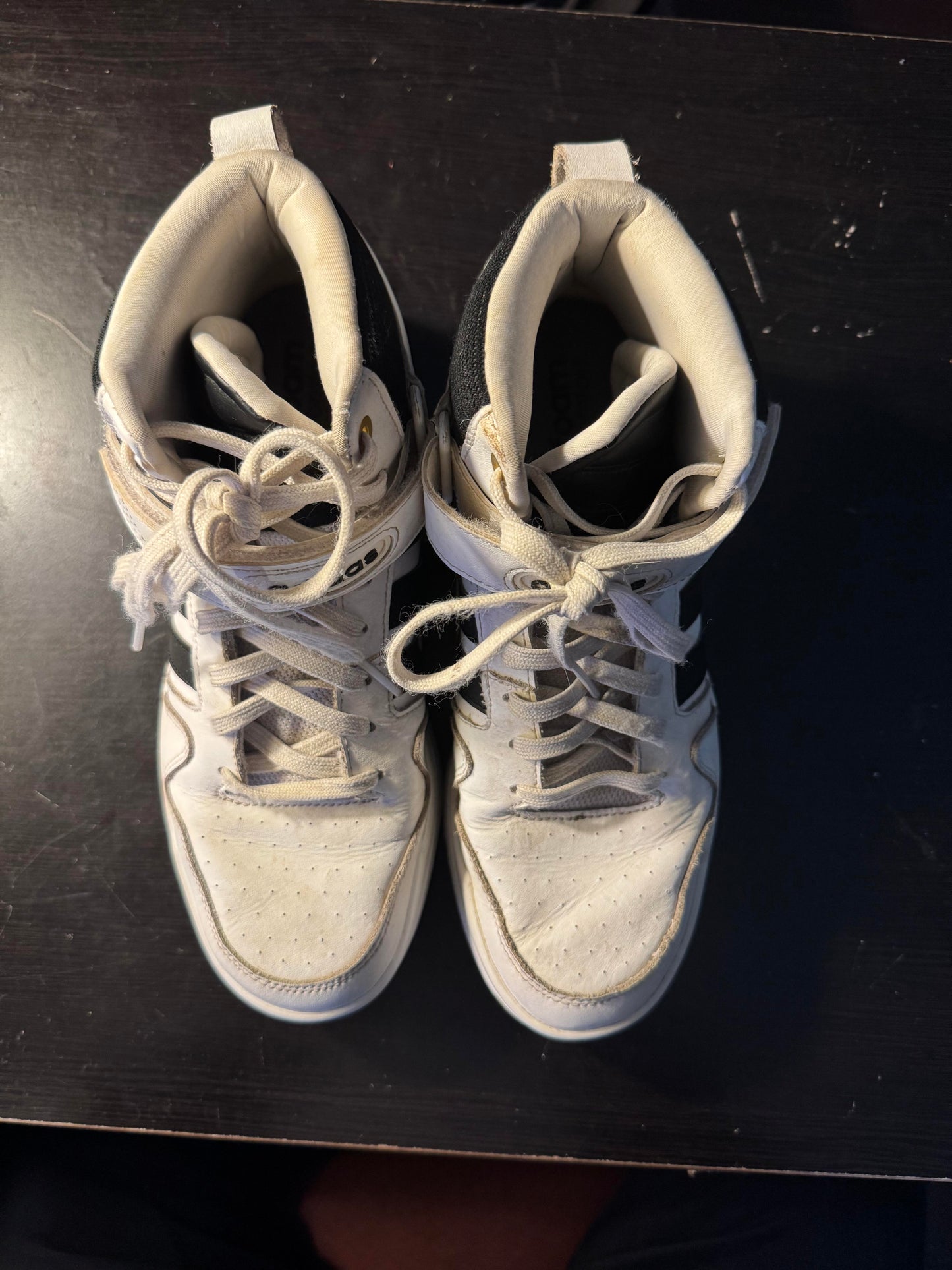 ADIDAS High top strap white sneakers Size 8 Mens - Used
