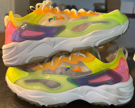 Fila Ray Tracer TL Women's Shoes White-Knockout Pink-Blue 5RM01053-149 Size 10.5W