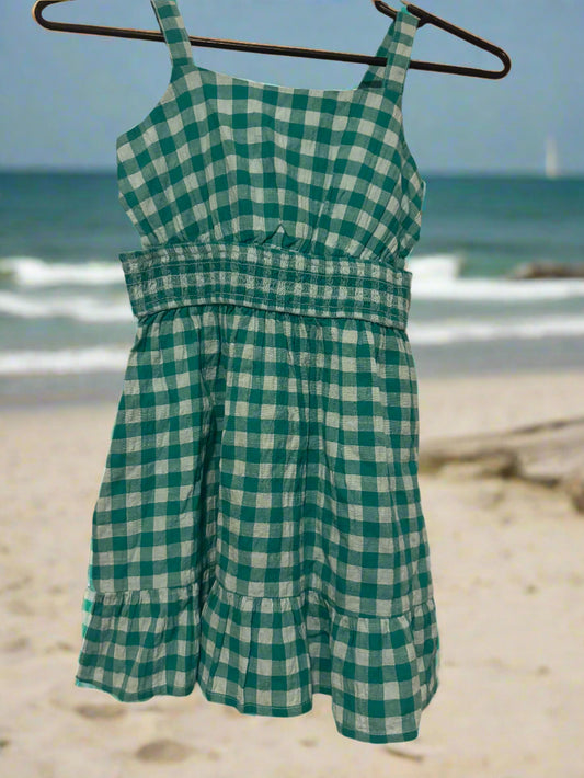 Cat & Jack Girls Summer Dress Size M(8) (Green/White)