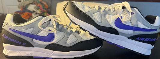 Nike Air Span 2 Hyper Grape Wolf Gray Black White AH8047-013 Men's Size 10