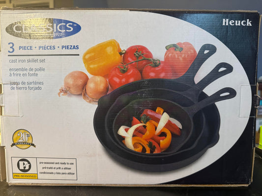 Heuck three piece cast iron set