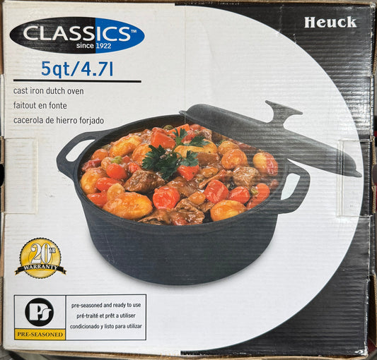 Heuck Classic 5 Qt cast iron dutch oven