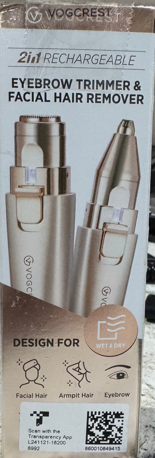 Eyebrow & Facial Trimmer: 2 in1 Rechargeable Facial Hair Removal & Eyebrow Shaver