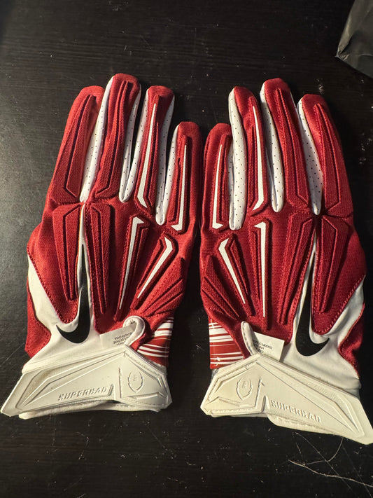 Nike Football Receiver Gloves Size 3XL - Red