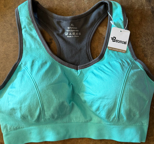 Women Racerback Sports Bras for Women High Impact X-Large  (Teal)