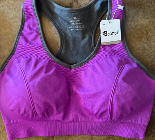 Women Racerback Sports Bras for Women High Impact X-Large  (Purple)