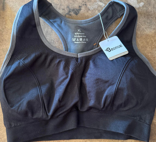 Women Racerback Sports Bras for Women High Impact X-Large  (Black)
