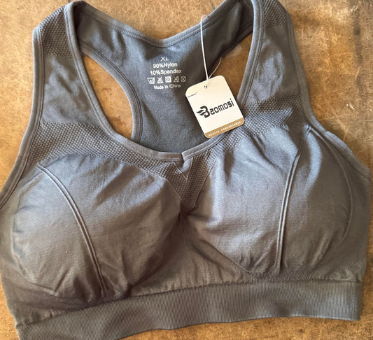Women Racerback Sports Bras for Women High Impact X-Large  (Grey)