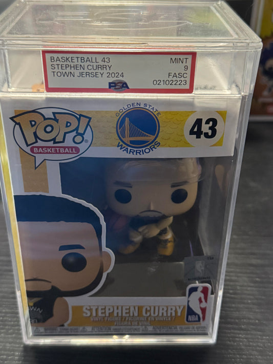 Stephen Curry Encapsulated Funko Pop #43 PSA NM-MT 9 Warriors