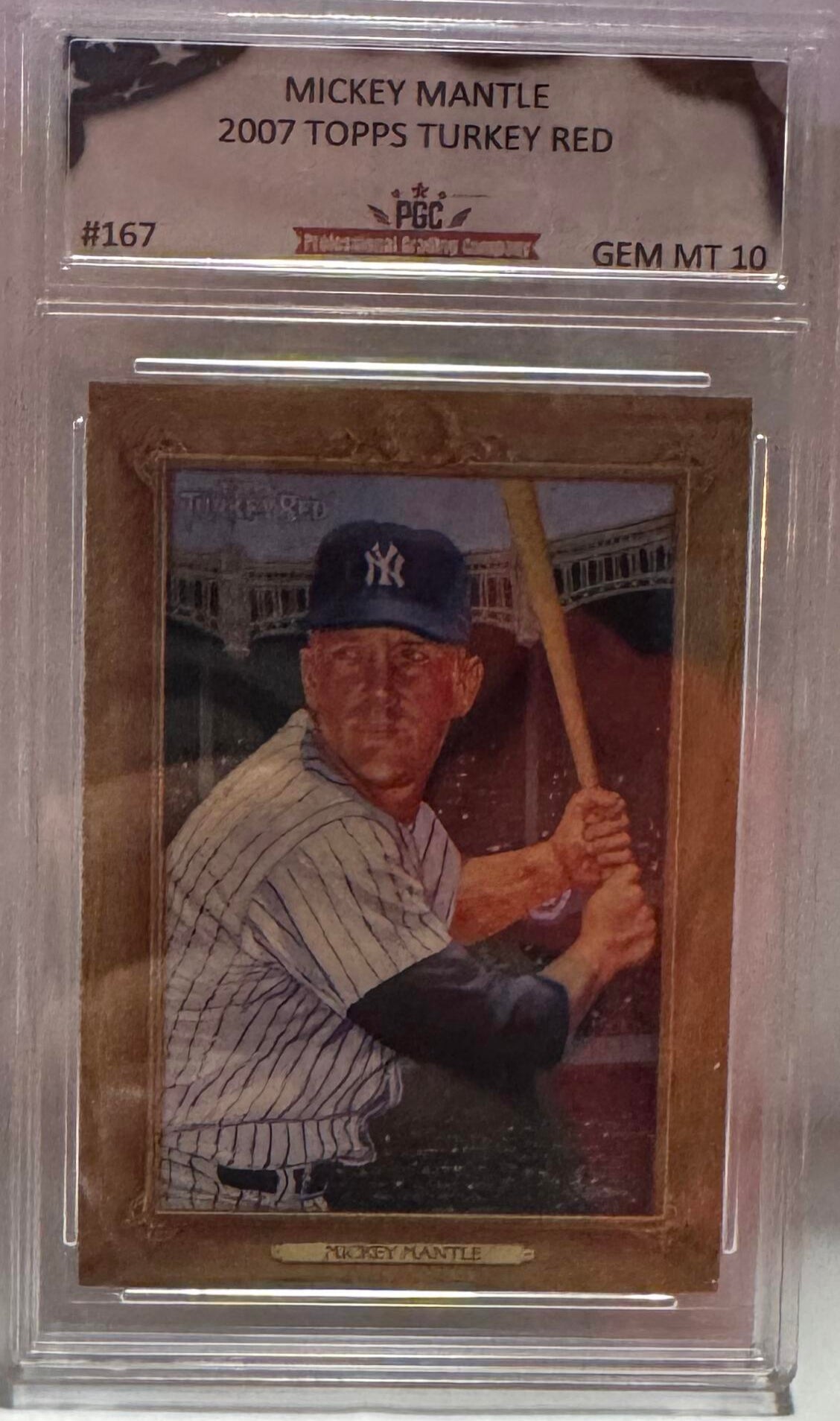 Mickey Mantle PGC Graded (10) 2007 Topps Turkey Red #167
