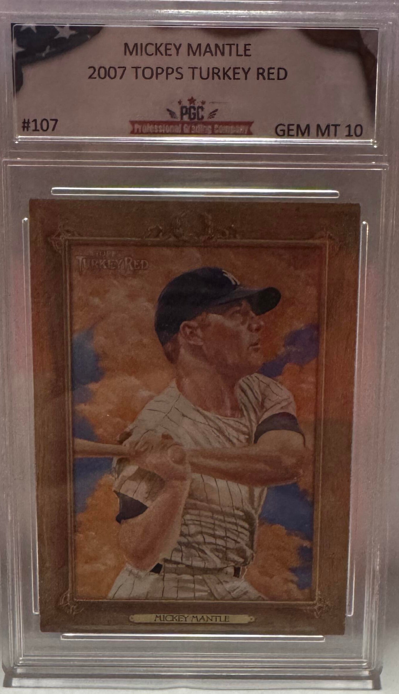 Mickey Mantle PGC Graded (10) 2007 Topps Turkey Red #107