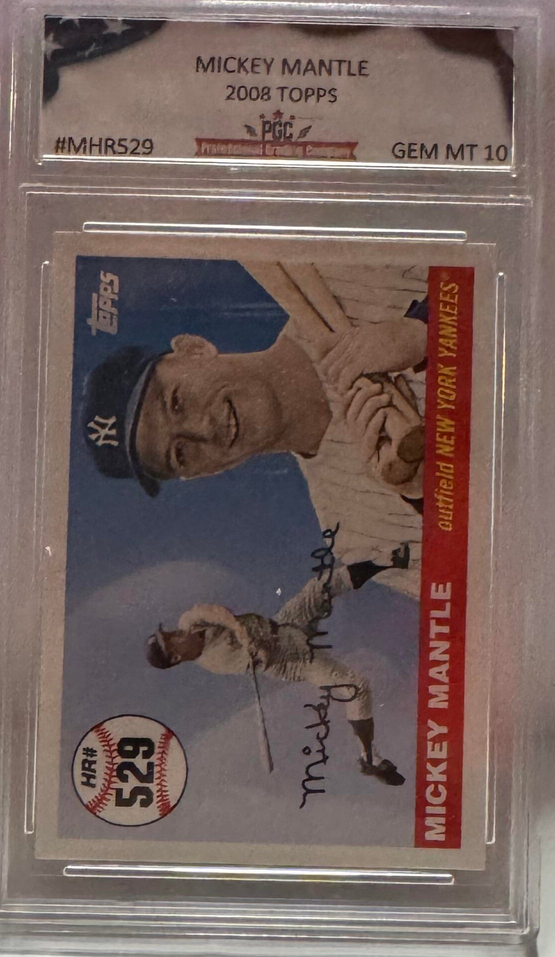 Mickey Mantle PGC Graded (10) 2008 Topps #MHR529
