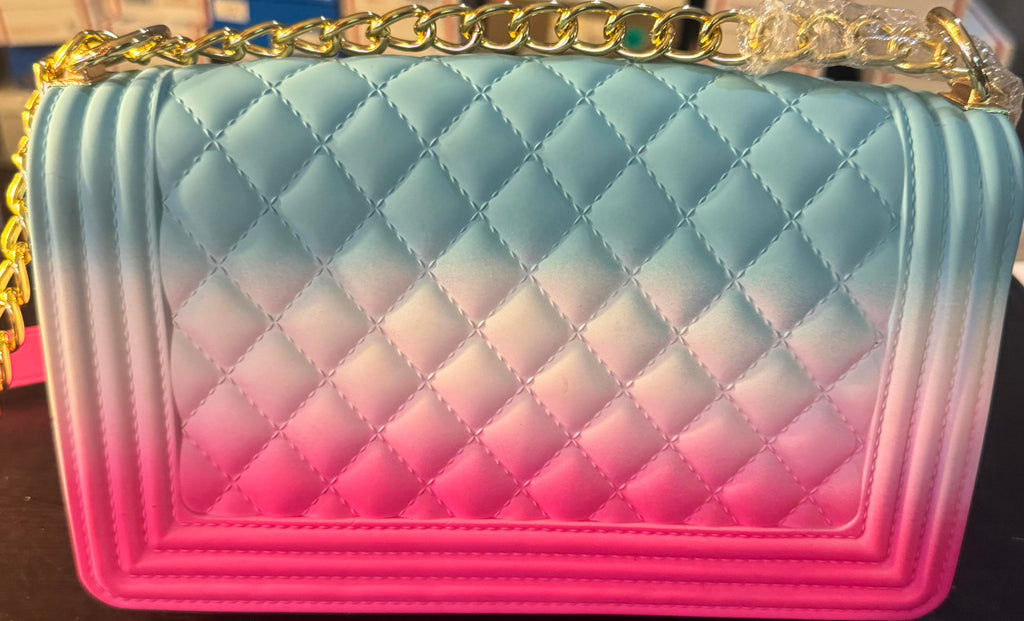 Stylish Summer Purse Pink/White/Blue - New/Opened no tags