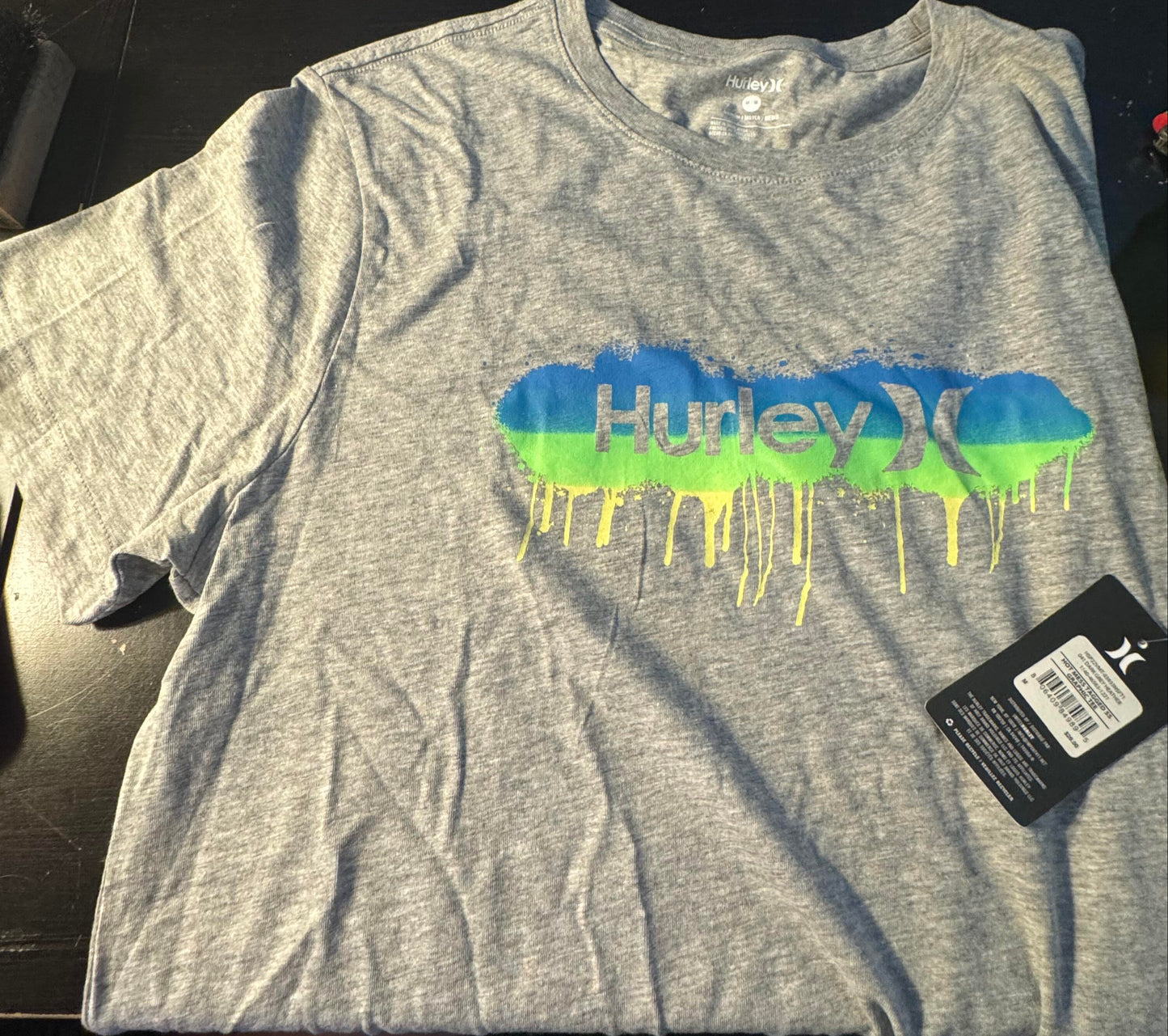 Hurley Drip Color T-Shirt (Light Gray) Size M