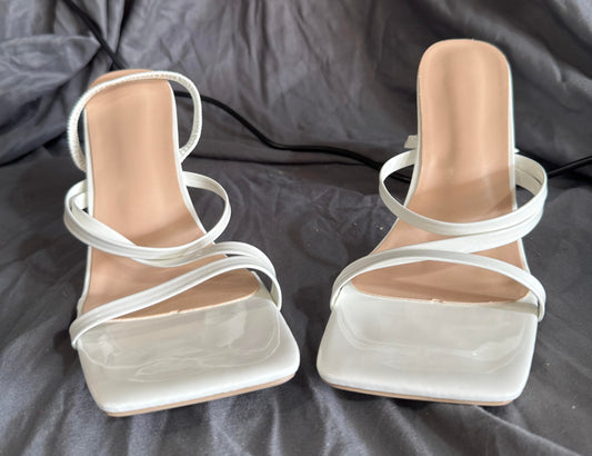 White High Heels Size 9-9.5W