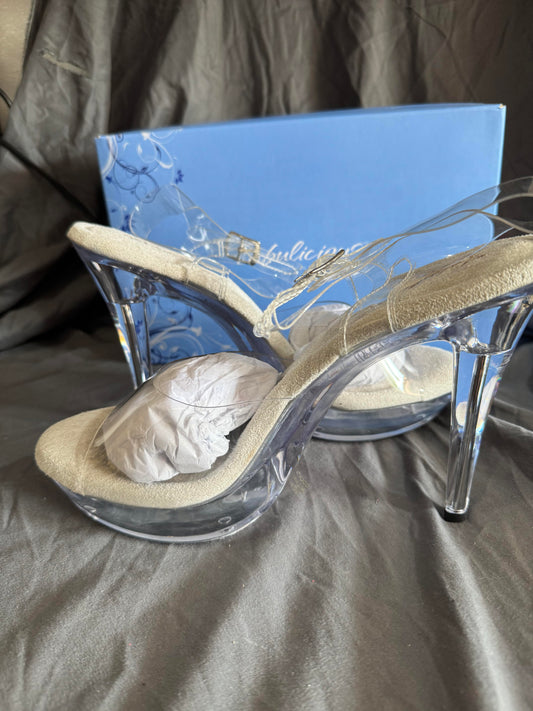 Fabulicious Cockait 501 - Clear 5' High Heels