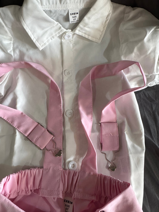Shein Girls 2-piece shirt/button top Size 6Y