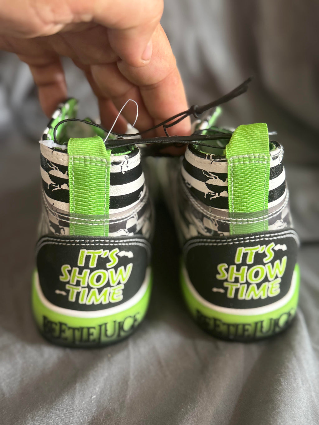 Beetlejuice themed shoes Size 6Y