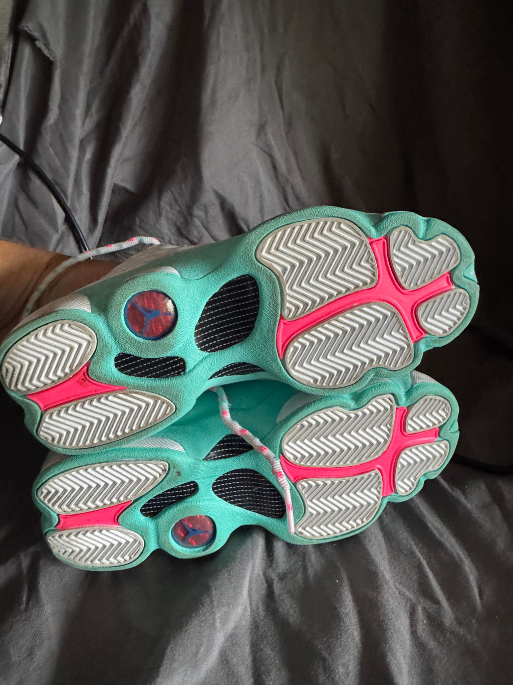 Jordan 13 Retro White Soar Green Pink Size 4.5Y Pre-Owned