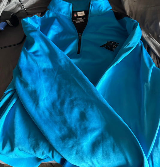 Pre-Owned NFL Team Apparel Carolina Panthers QTR Zip Pullover Size XL