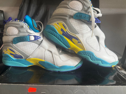Pre-Owned Air Jordan 8 Retro 'White Aqua' Size 13W 2007