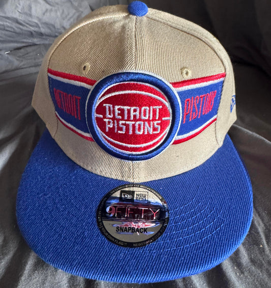 New Era Detroit Pistons Snapback Hat (Tan)