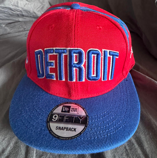 New Era Detroit Pistons Snapback Hat (Red)