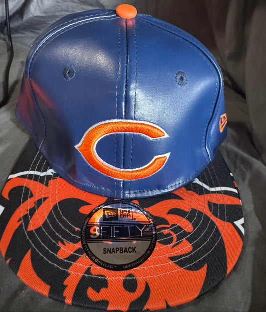 New Era Chicago Bears Snapback Hat (Feaux Leather)