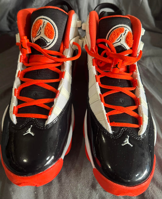 Pre-Owned Jordan 6 Rings White Black Team Orange (GS) Size 7Y