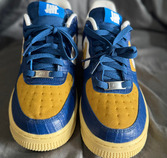 Nike Air Force 1 Low SP Undefeated 5 On It Blue Yellow Croc Size 6