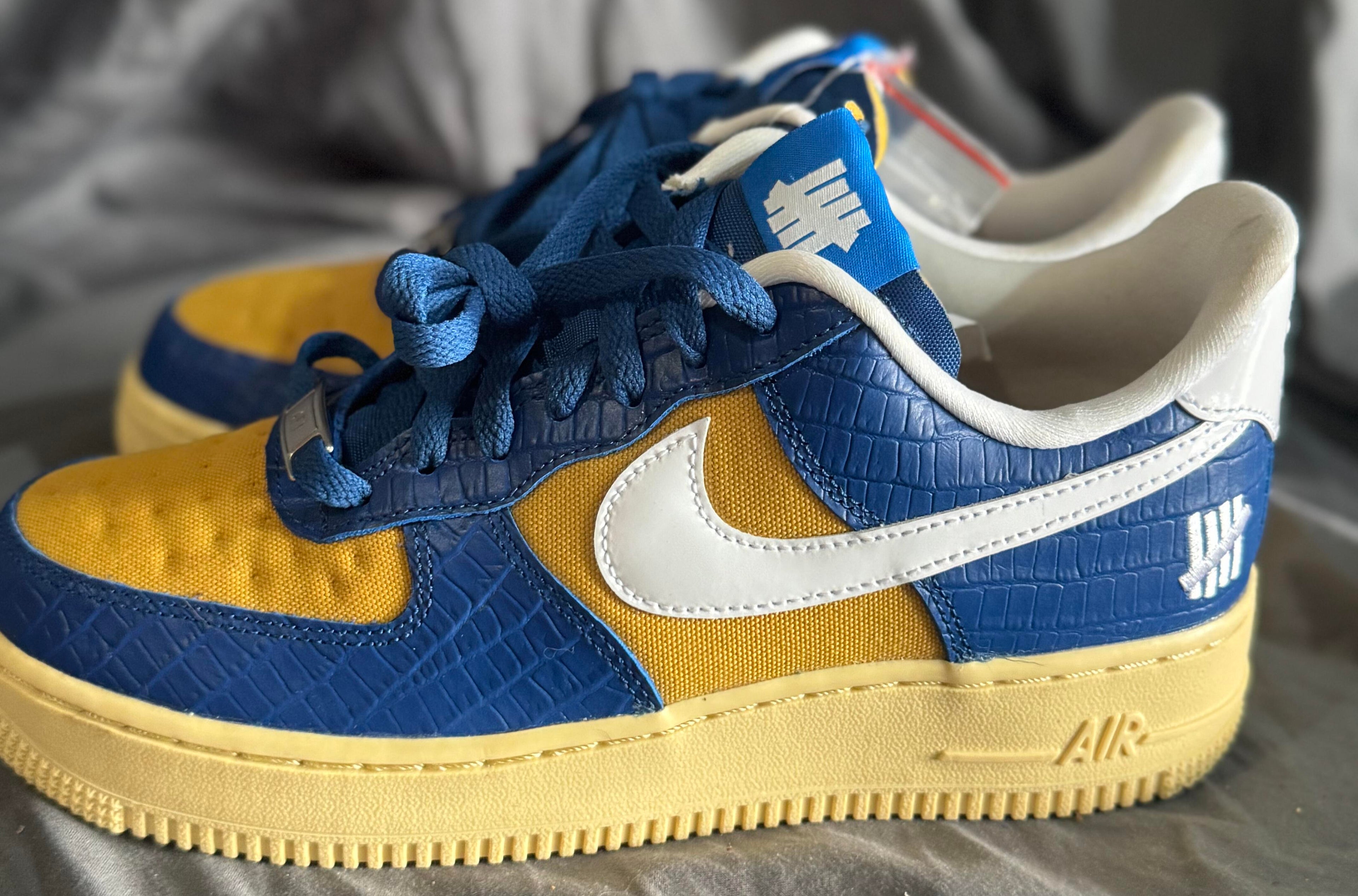 Nike Air Force 1 Low SP Undefeated 5 On It Blue Yellow Croc Size 6M *CLEARANCE*