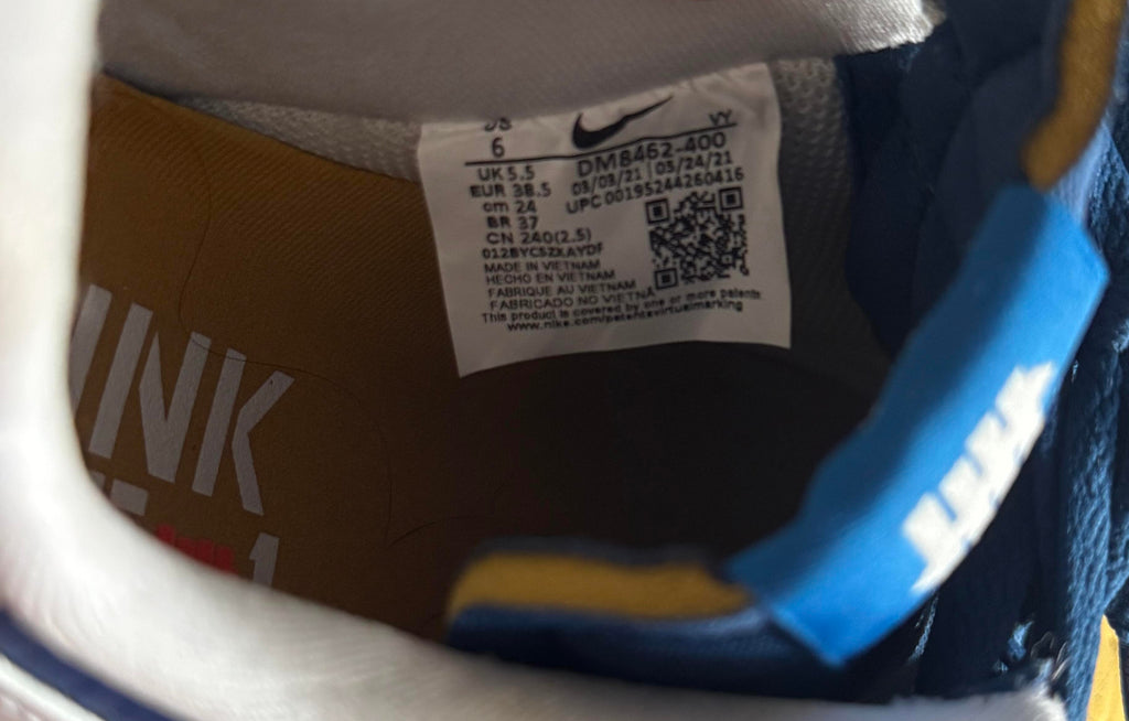 Nike Air Force 1 Low SP Undefeated 5 On It Blue Yellow Croc Size 6M *CLEARANCE*