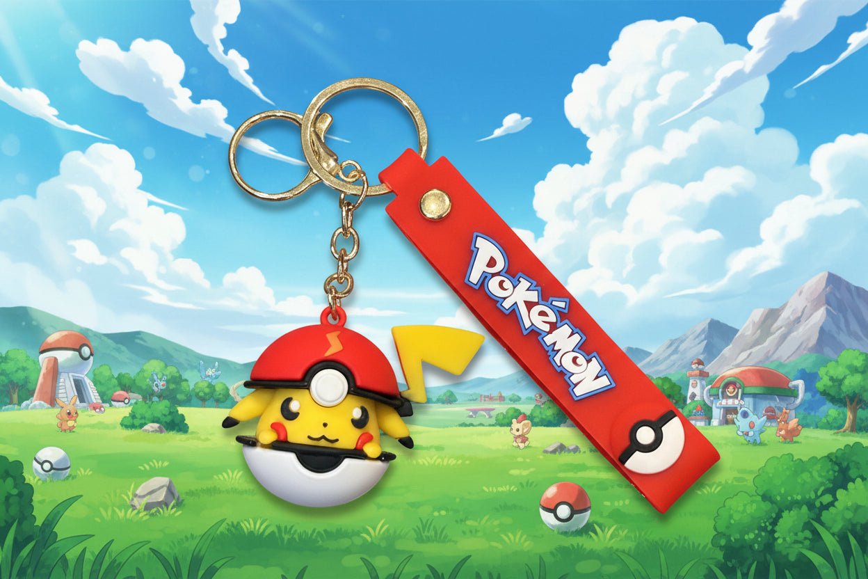 Pikachu In Pokeball Keychain