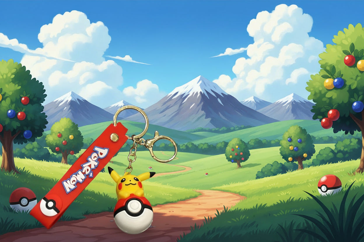 Pokemon Pikachu on Pokeball Keychain