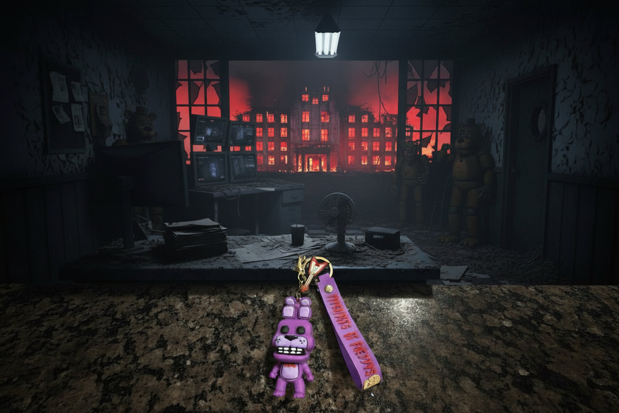 Five Nights at Freddy's Keychain (Bonnie) with decal and wrist strap