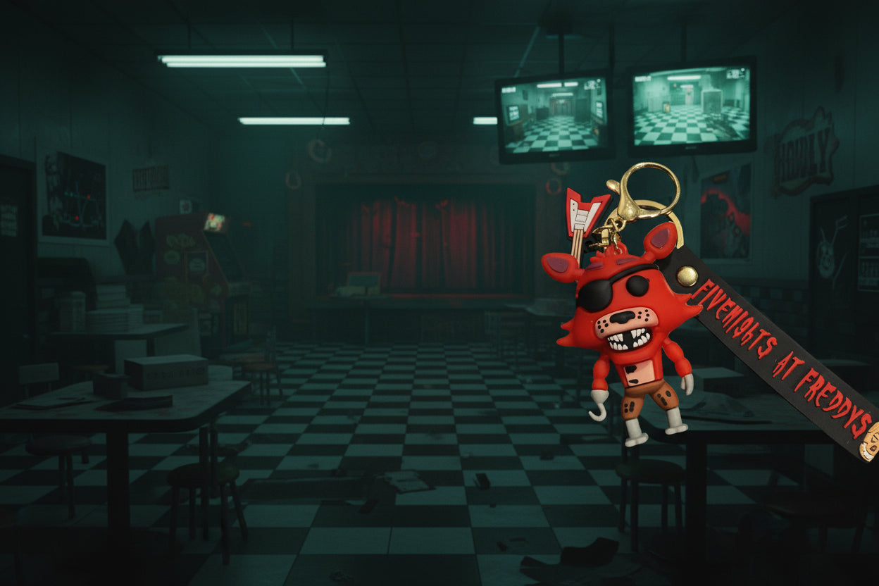 Five Nights at Freddy's Keychain (Foxy) with decal and wrist strap