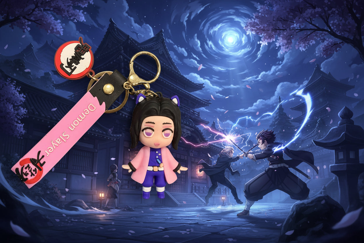 Demon Slayer Keychain with decal and wrist strap