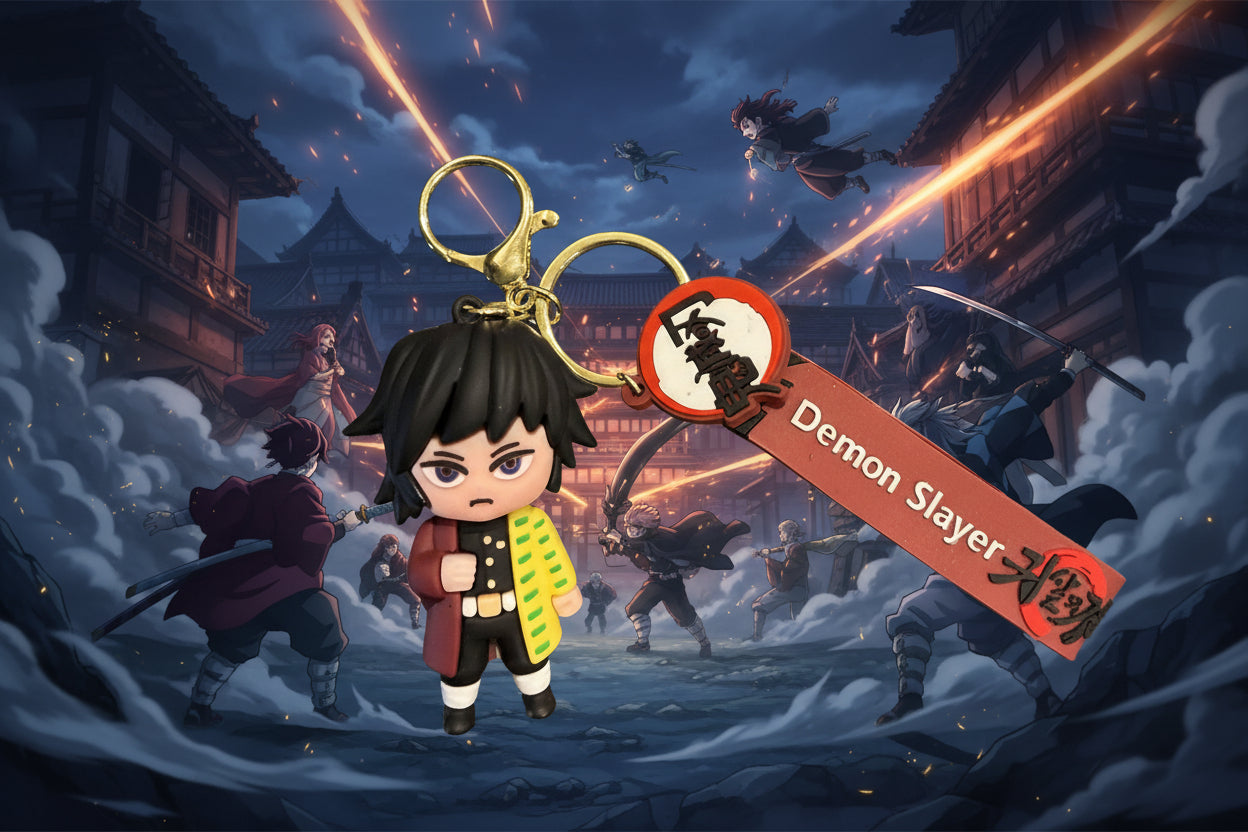 Demon Slayer Keychain with decal and wrist strap
