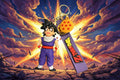 Dragonball Z Keychain with decal and wrist strap