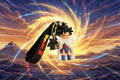 Dragonball Z Keychain with decal and wrist strap