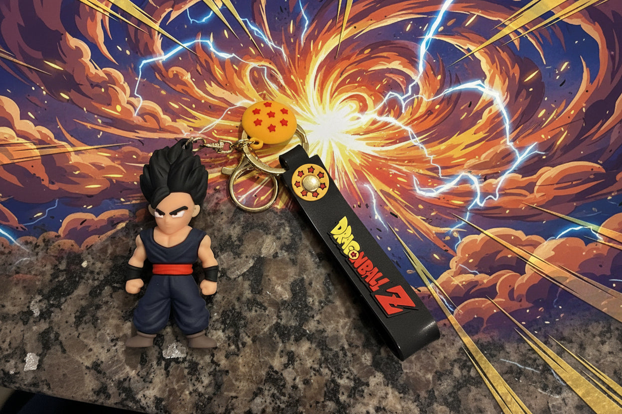 Dragonball Z Keychain with decal and wrist strap