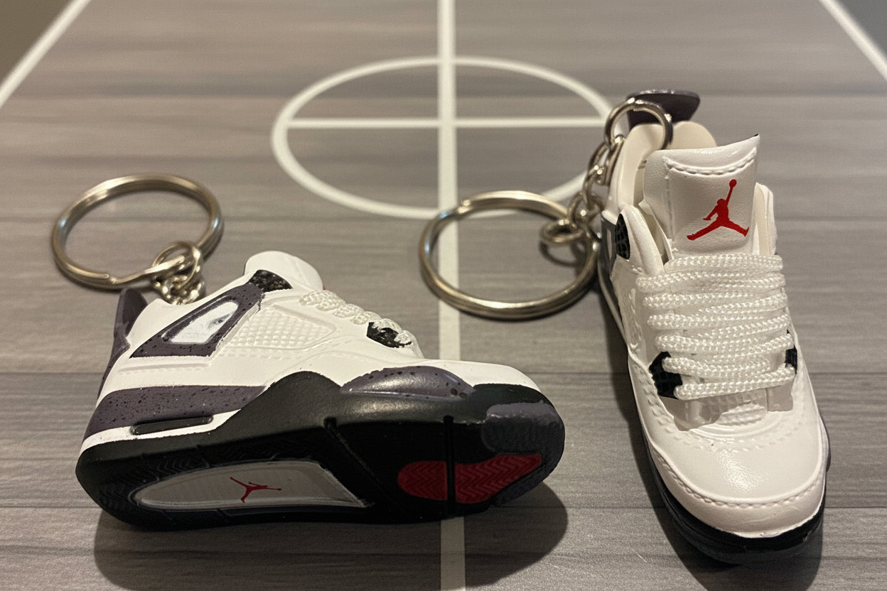 Custom Nike Keychain - Jordan 4 White/Black