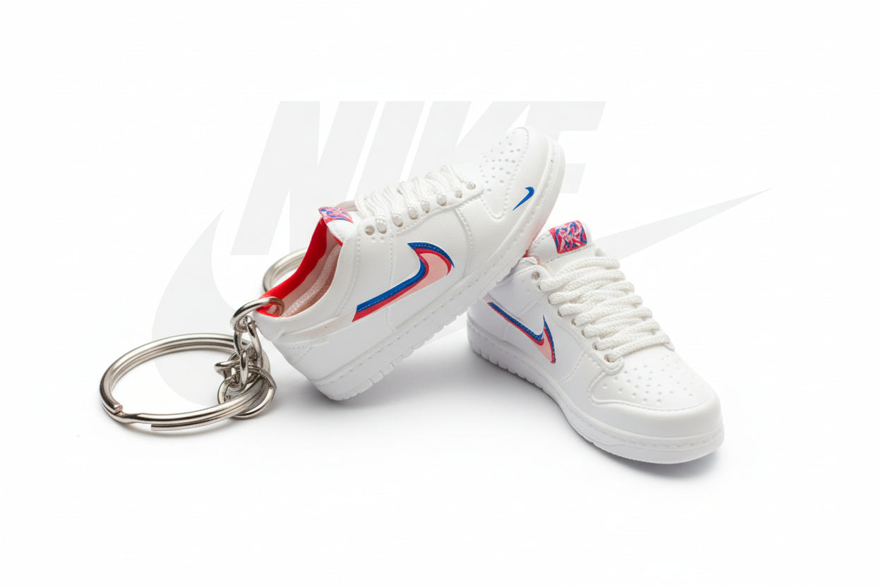 Custom Nike Keychain - SB Dunk Low (White/Pink)