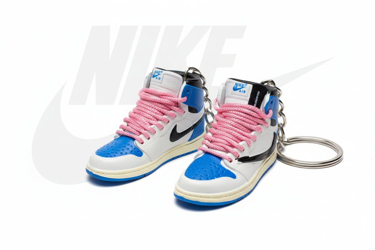 Custom Nike Keychain - Jordan 1 (Blue/White/Pink)