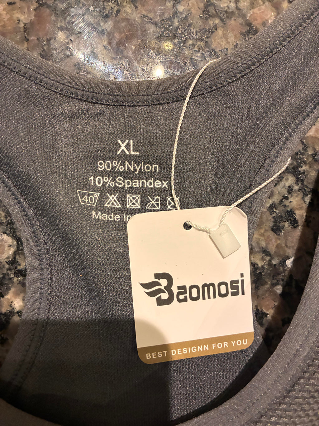 Baomosi Spandex Sports Bra Size: XL (Gray)