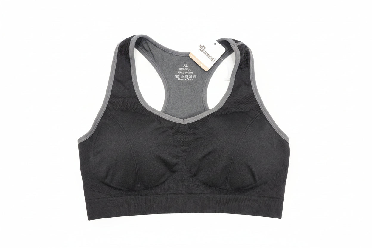 Baomosi Spandex Sports Bra Size: XL (Black)
