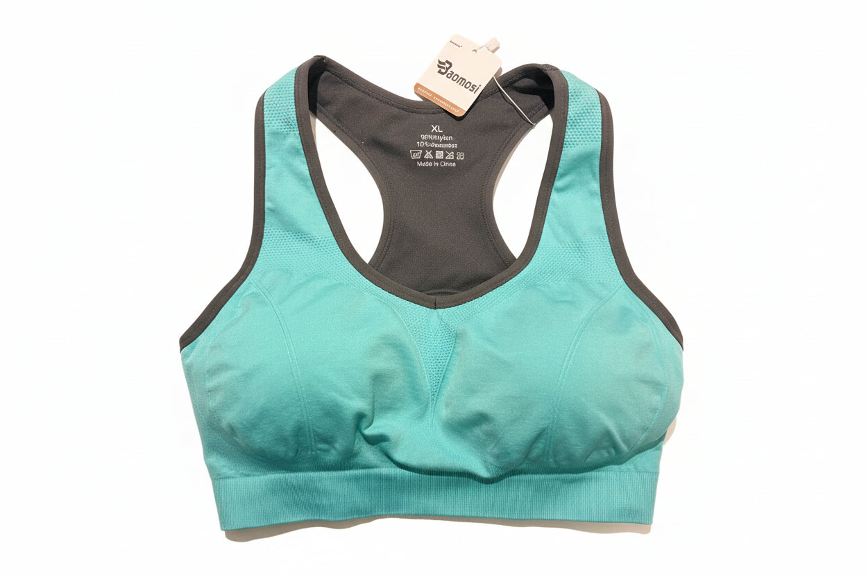 Baomosi Spandex Sports Bra Size: XL (Teel)